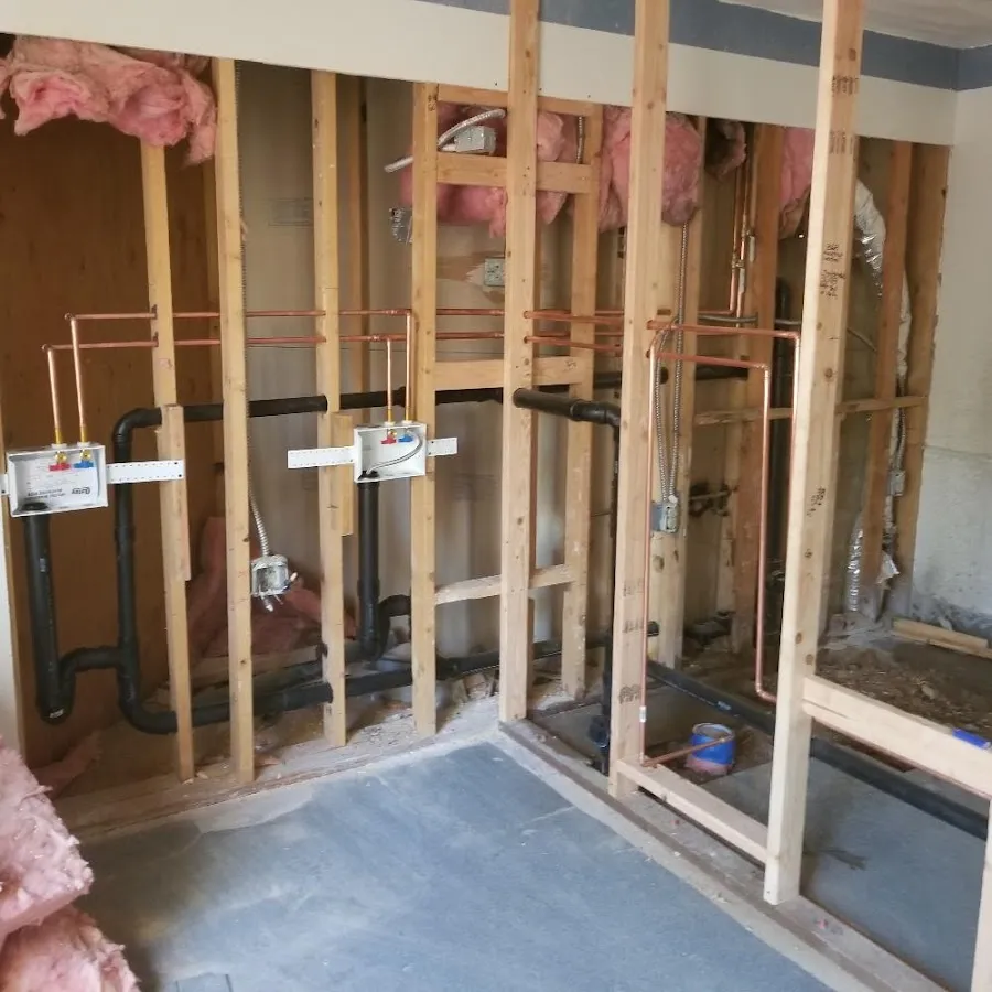 Copper pipe rough-in and plumbing installation in Meridianville